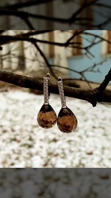 Серьги с раухтопазом (дымчатый кварц), 2300 руб.