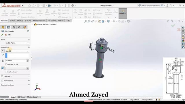 screw jack solidworks ( parts and assembly ) смотреть онлайн