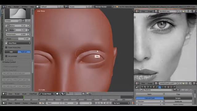 SCULPTING WOMAN FACE IN BLENDER #2 смотреть онлайн