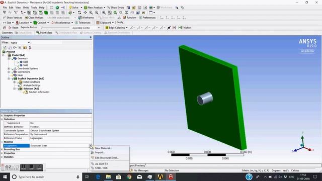 Bullet Penetration in Ansys Explicit Dynamics Autodyn Part 1 смотреть онлайн