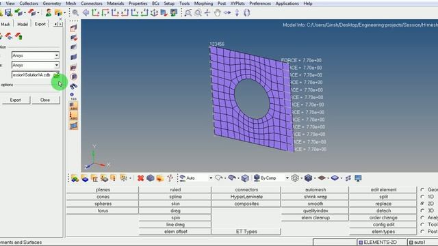 Hypermesh | Ansys | Export | cdb | FE data | Tutorial | GRS | смотреть онлайн