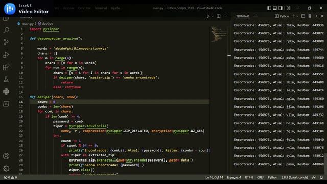 Bruteforce.zip Descompacte arquivos .zip protegidos com senha usando Python3! смотреть онлайн