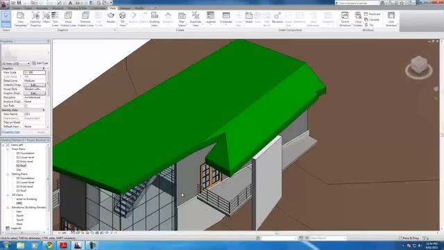 Autodesk Revit Tutorials: 16 Modifying the roof to cover the entry deck смотреть онлайн