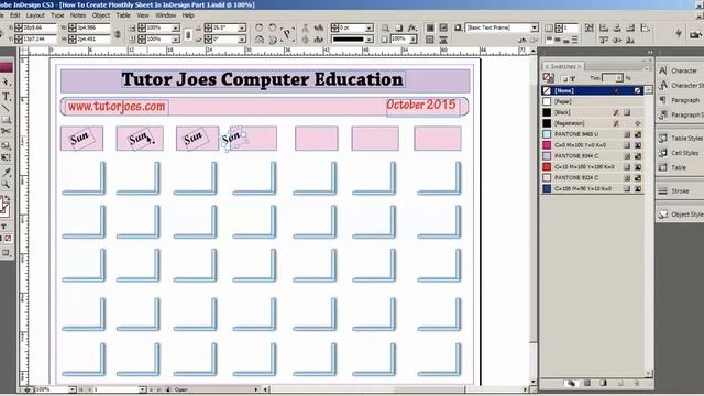 How To Create Monthly Sheet In InDesign Part-2 Tamil смотреть онлайн