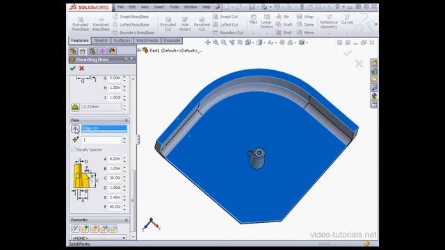 SolidWorks 2013 Tutorials - Using the Mounting Boss Tool смотреть онлайн