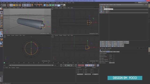 Curso Essencial Cinema 4D R17 Aula 15 Nave com Objetos primitivos part 02 смотреть онлайн