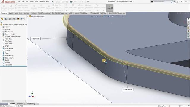 Best SolidWorks Tutorial | Designing a Phone Stand for Google Pixel 4a | Android Phone Stand смотреть онлайн