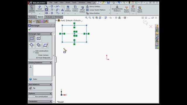 SOLIDWORKS tutorials - how to place centerlines on rectangles смотреть онлайн
