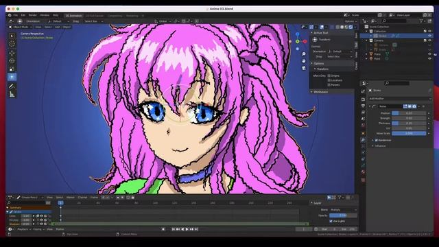 Adding a Wiggle Effect to your animation using a Noise Modifier in Blender 2.9 Grease Pencil. смотреть онлайн