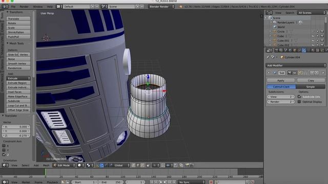 R2-D2 Blender Tutorial - Camera lenses (Part 13) смотреть онлайн