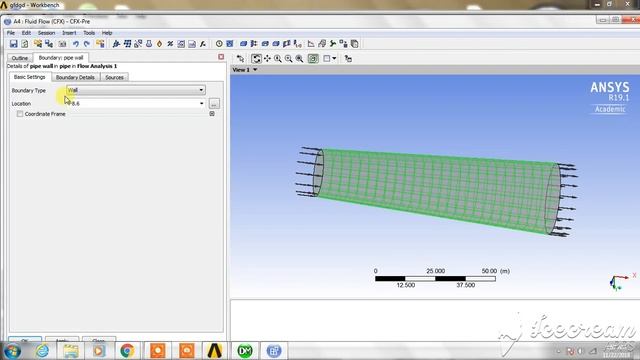 Simple flow through diverging pipe in ANSYS смотреть онлайн
