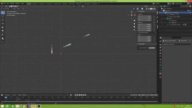 bone in the middle with drivers in blender 2.91 смотреть онлайн