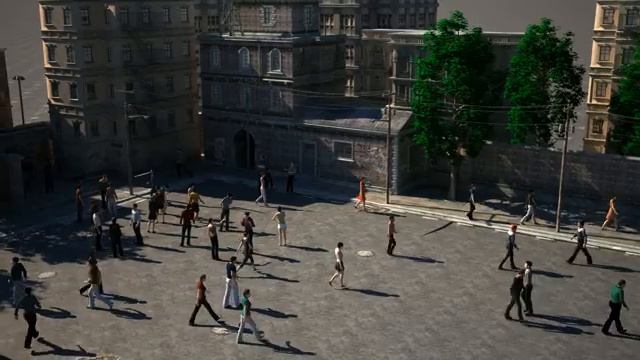 Crowd Simulation in Big City смотреть онлайн