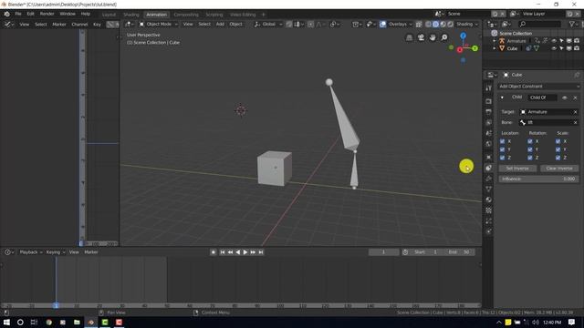 How to animate Picking up an Onject in Blender 2.80 смотреть онлайн