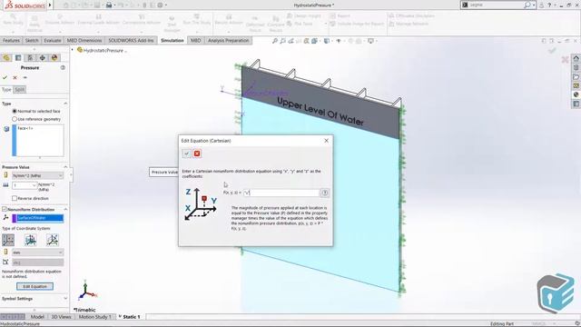 SOLIDWORKS Simulation - Hydrostatic Pressure смотреть онлайн