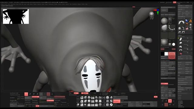 [Timelapse] Sculpting No Face カオナシ from Spirited Away with ZBrush смотреть онлайн