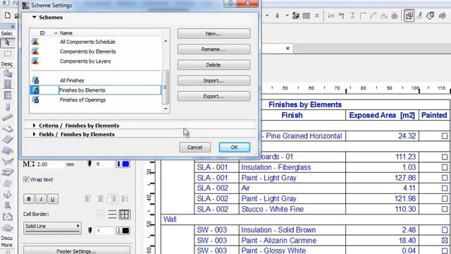 ARCHICAD Scheduling - Finishes by Elements Surface Template смотреть онлайн