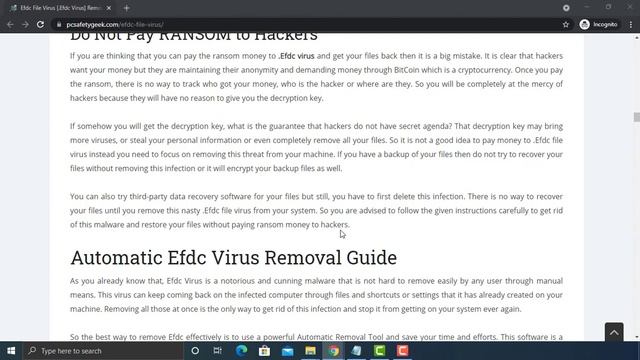 Efdc Virus (.Efdc File) Ransomware Removal and Decrypt Guide. How to decrypt .efdc Files смотреть онлайн