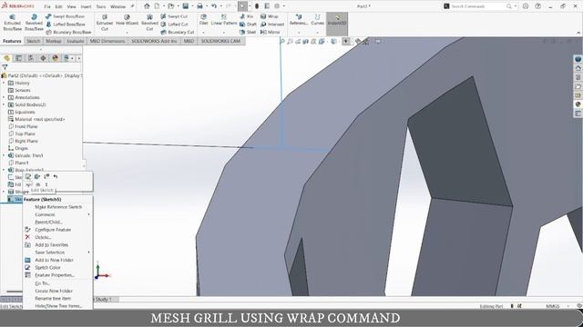MESH GRILL USING WRAP AND FILL PATTERN IN SOLIDWORKS | ENGINEER'S PALETTE смотреть онлайн