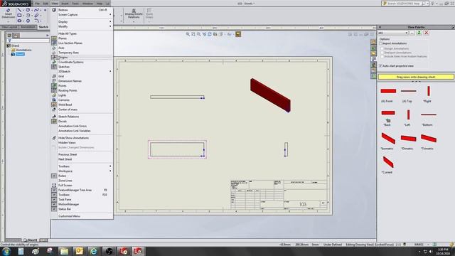 Hide origins in drawing - solidworks 2015 - video 89 смотреть онлайн