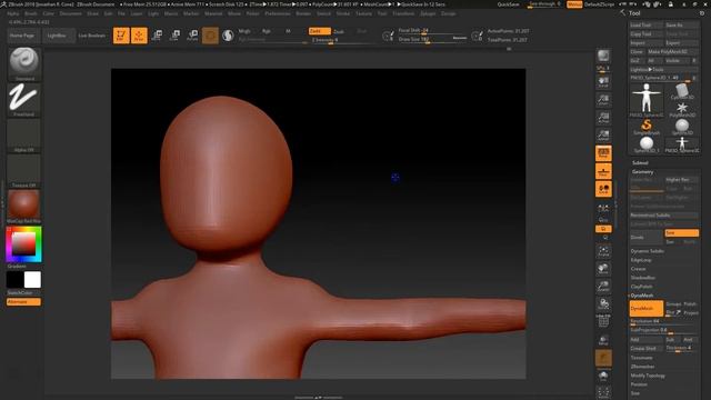 zbrush Cartoon Character Dynamesh tutorial 02 смотреть онлайн