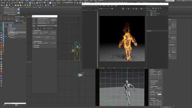 Fire sim test with Chaos Phoenix, 3dsMax and Vray. смотреть онлайн