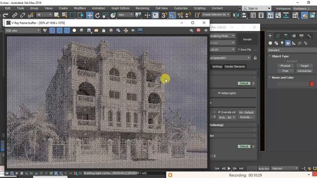 Black and white rendering in 3dsMax and VRay إعدادات رندر لون واحد للكتلة وإظهار الضوء والظل فقط смотреть онлайн