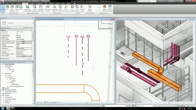 Revit MEP 2012 - Optimizing Pipe Routing - Part 2 смотреть онлайн