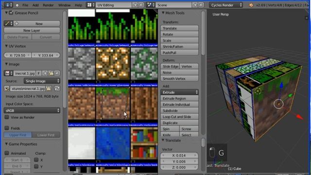 blender tutorial,texturing a minecraft block beginners смотреть онлайн