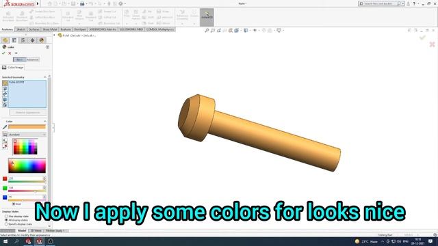 How to make BOLT design in Solidworks for Beginners student's// смотреть онлайн