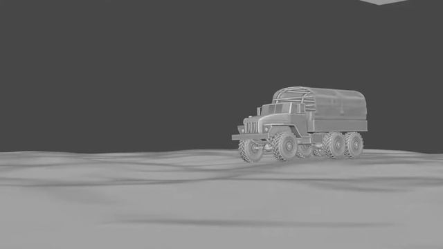 Ural 4320 suspension rig Blender animation test number 1 смотреть онлайн