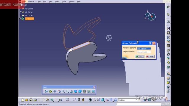 CATIA v5 | DASSAULT SYSTEMES | Walkthrough Part - 70 | MIRROR BODY смотреть онлайн