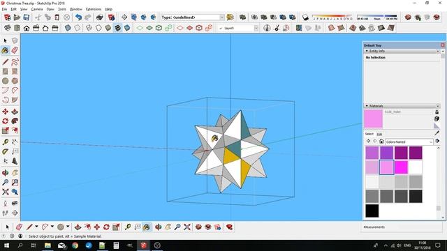Decorate a Christmas Tree in SketchUp with the Dodecahedron extension. смотреть онлайн