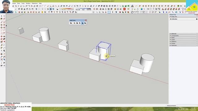 Học SketchUp Advanced_Bài 5: Plugin Solid Tools смотреть онлайн