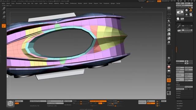 Zbrush hard surface zmodeler Sport Car V600 part2 смотреть онлайн
