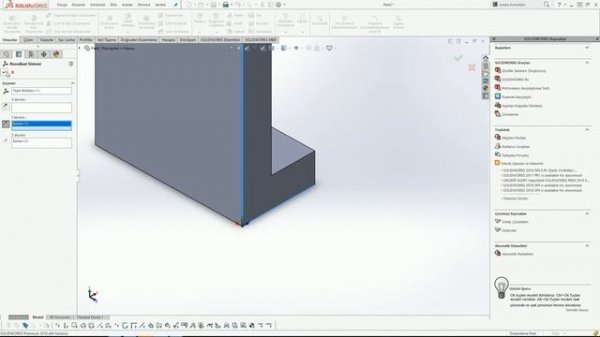 Solidworks XYZ Coordinate System (Solidworks XYZ Koordinat sistemi)