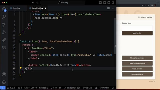 75. Delete & Toggle Individual Item смотреть онлайн