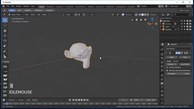Remesh Modifier In Blender 2.8 Beginner Tutorial 2019 .How to Use modifier in Blender смотреть онлайн