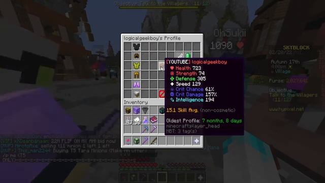 I met logical geek boy on Hypixel Skyblock!!! смотреть онлайн