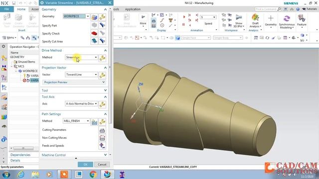 #NX CAM #4 AXIS NORMAL to DRIVE смотреть онлайн
