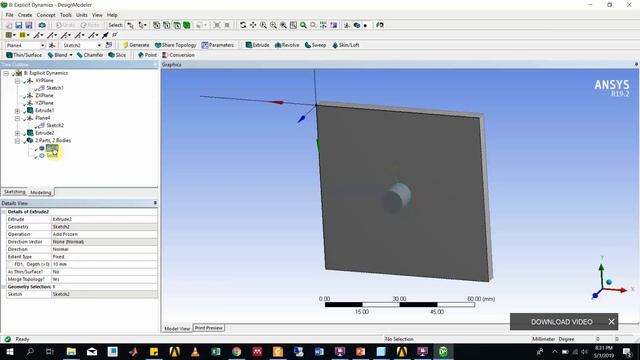 Explicit dynamic Analysis of a bullet impacting on wall by using ANSYS смотреть онлайн