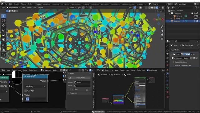 Blender Wire Balls geometry node tutorial! смотреть онлайн