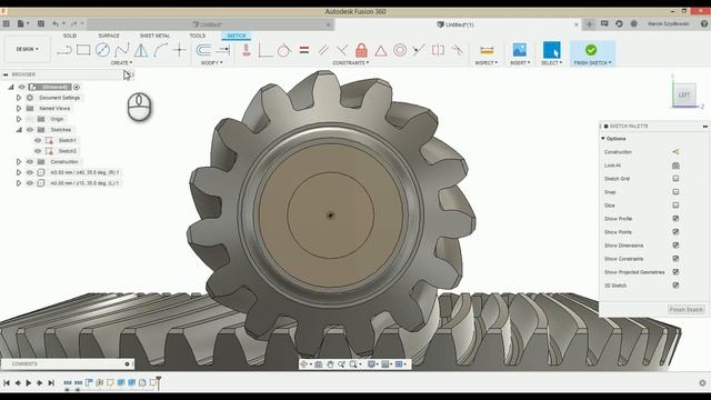 Bevel gears in Fusion 360 - plugin (old version without custom shaft angle) смотреть онлайн
