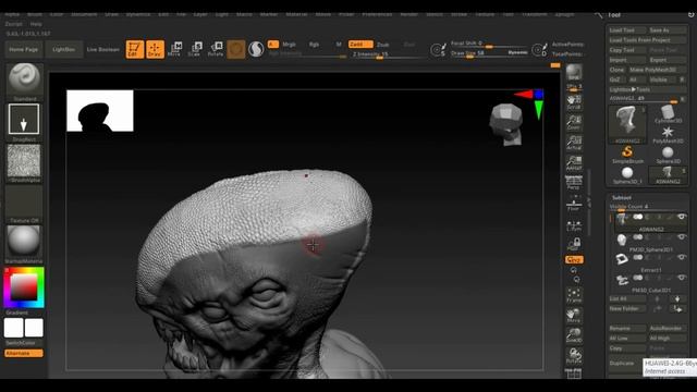 Zbrush 2021 timelapse: ASWANG concept | head bust 3d modeling , dynamesh смотреть онлайн