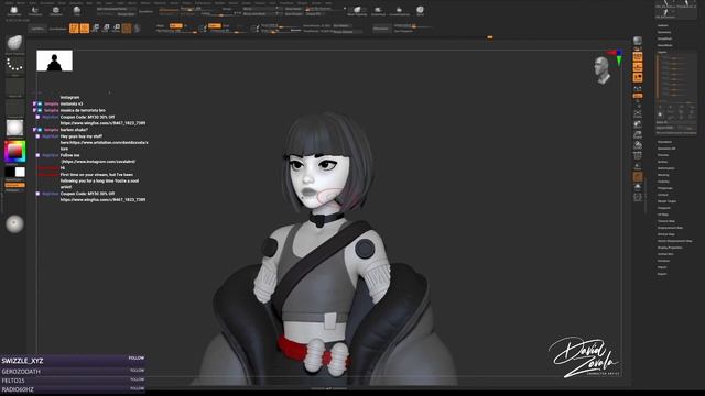 Stylized Character POLYPAINT!!! - Zbrush Stream смотреть онлайн