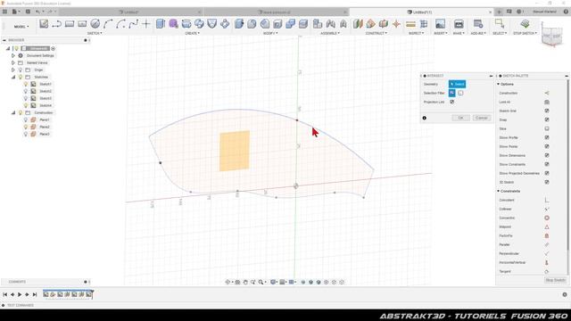 Fusion 360 - Project/Intersect/Loft/Rails - Abstrakt3D смотреть онлайн