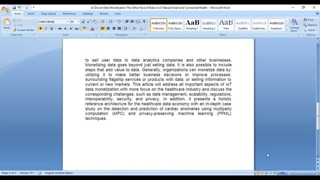 AI Driven Data Monetization The Other Face Of Data In IoT Based Smart And Connected Health All