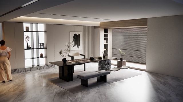 Enscape 4.0 new preview version ! 4K modern tea room interior animation !@Enscape3D смотреть онлайн