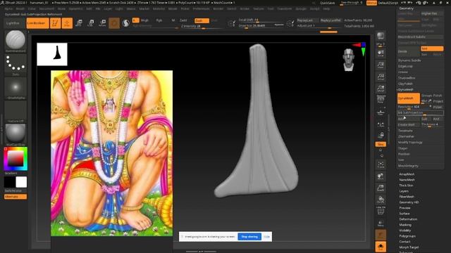 How to create Hanuman Bhajan 3d relief in Zbrush смотреть онлайн