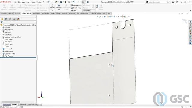 SOLIDWORKS Sheet Metal Imports & Move Face